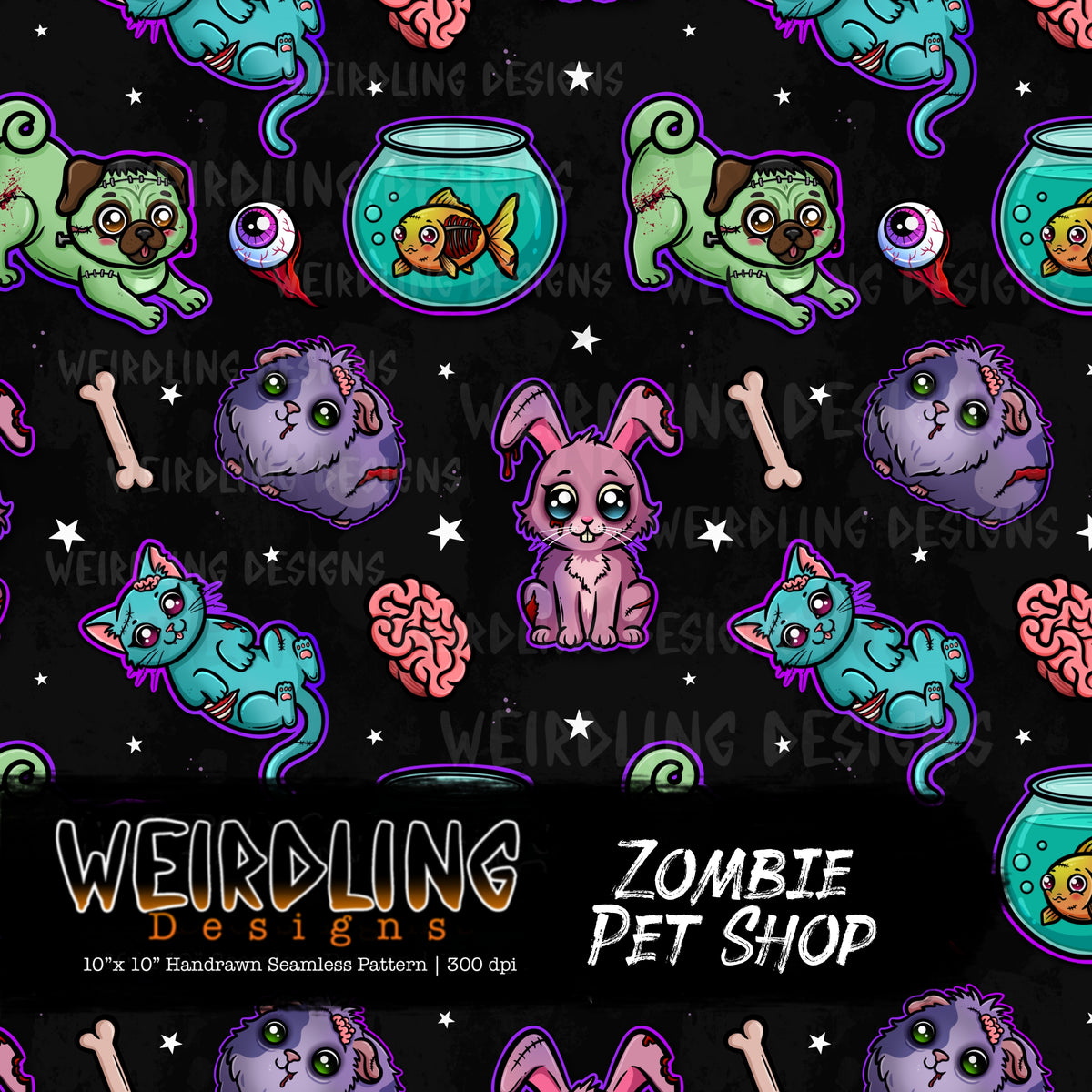 Zombie Pet Shop - Limited Seamless Design - 6 Colourways