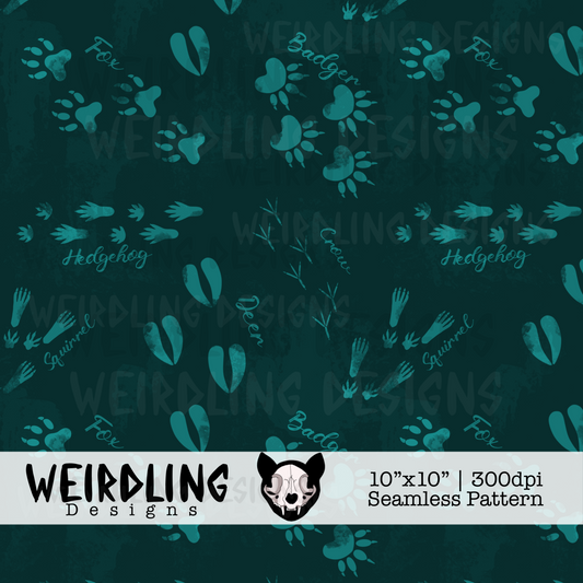 Woodland Tracks - Exclusive Seamless Pattern - 7 colourways