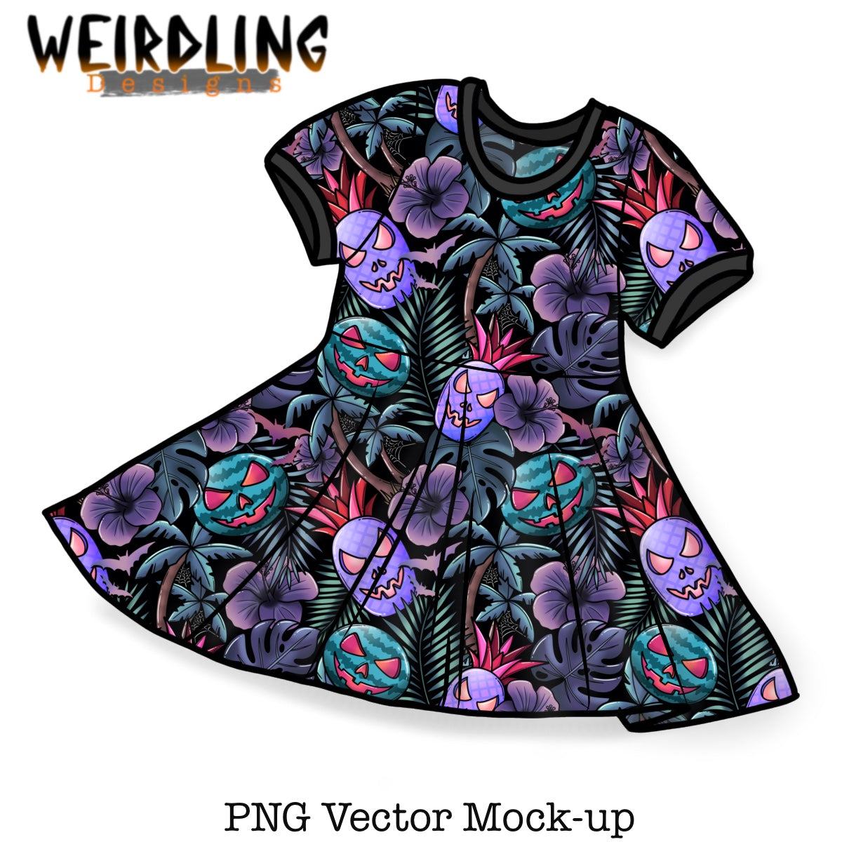 Twirly Skater Dress - Vector Mockup