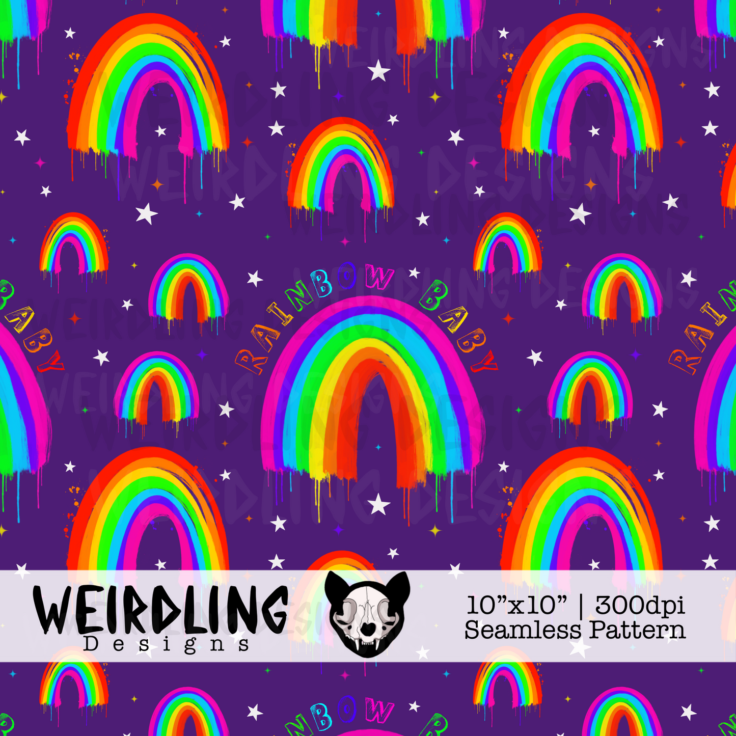 Rainbow Baby - Limited Exclusive Seamless Pattern - 4 Colourways