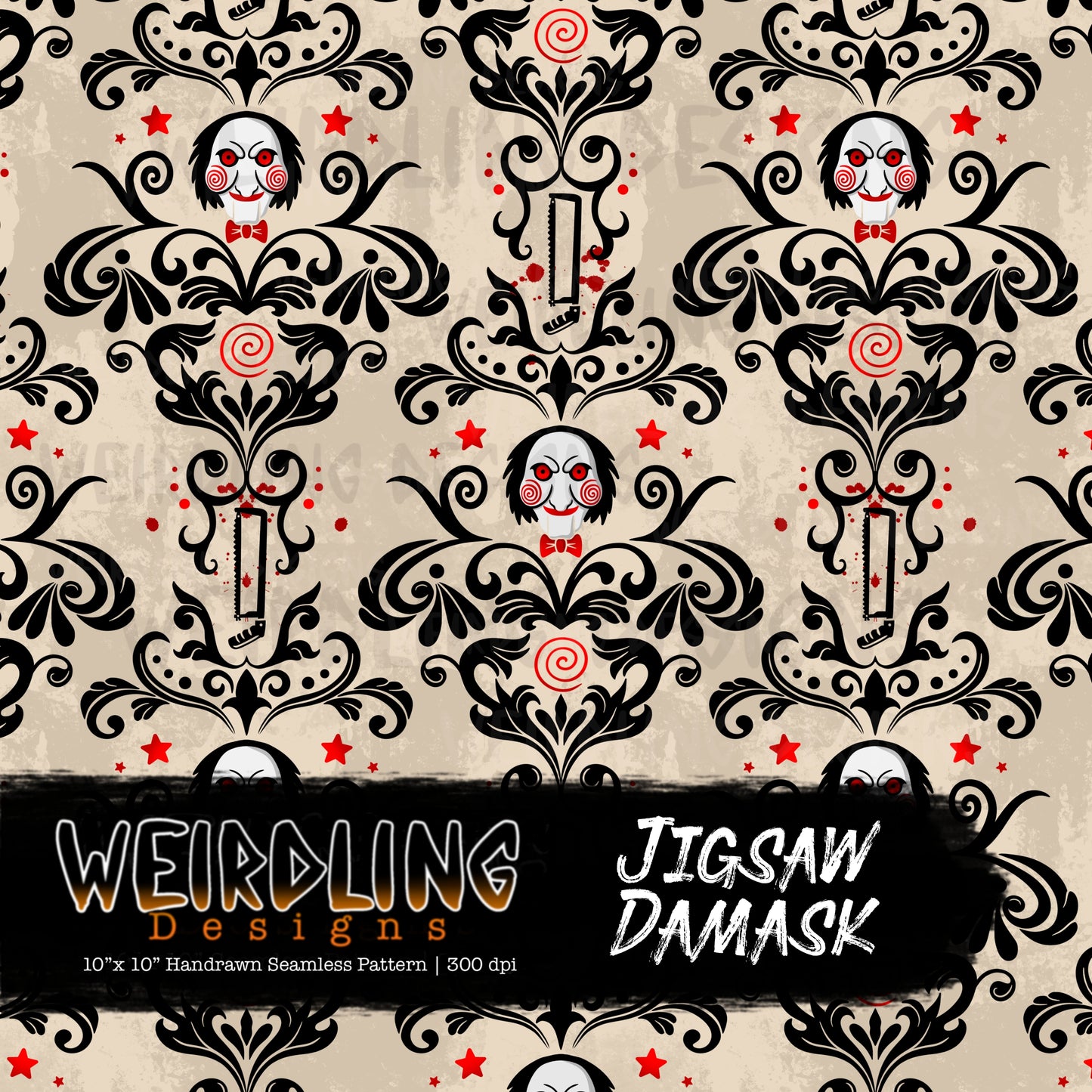 Jigsaw Damask - Limited Seamless Design - 4 Colourways