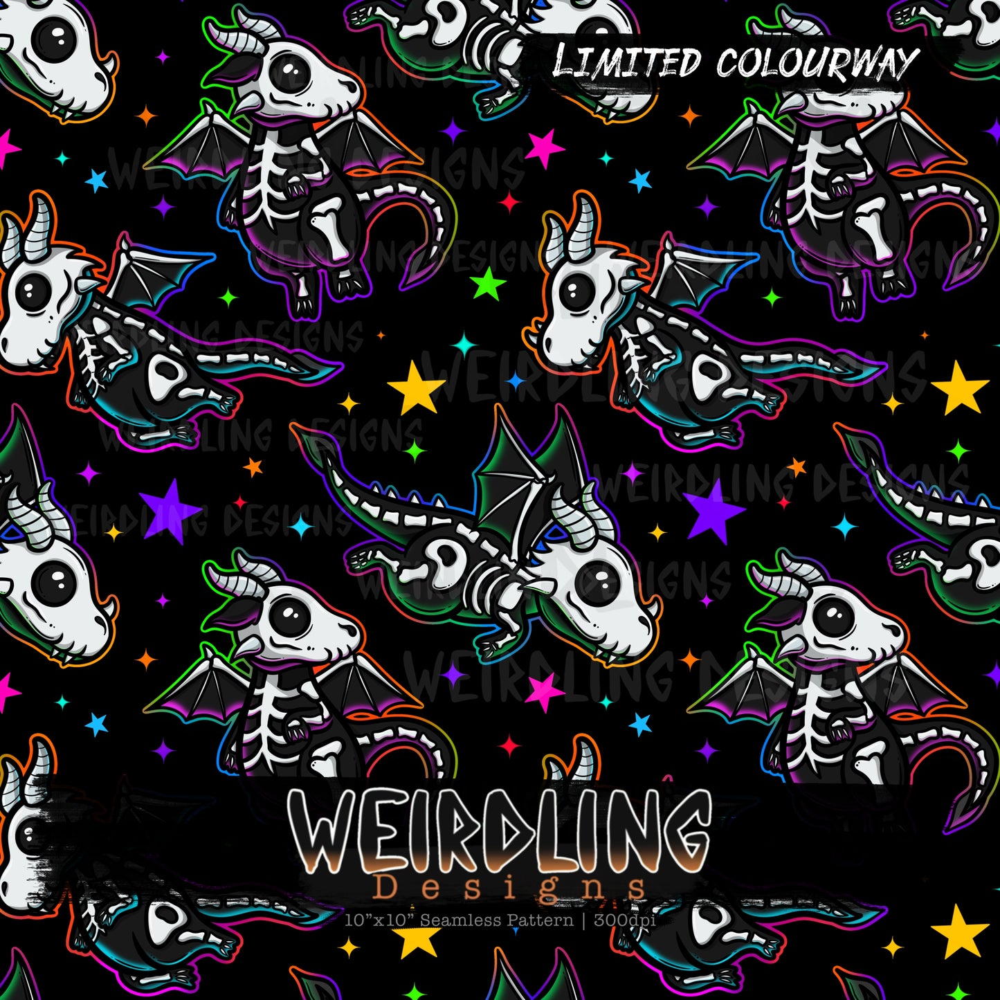 Baby Bone Dragons - Limited Seamless Design - 6 Colourways