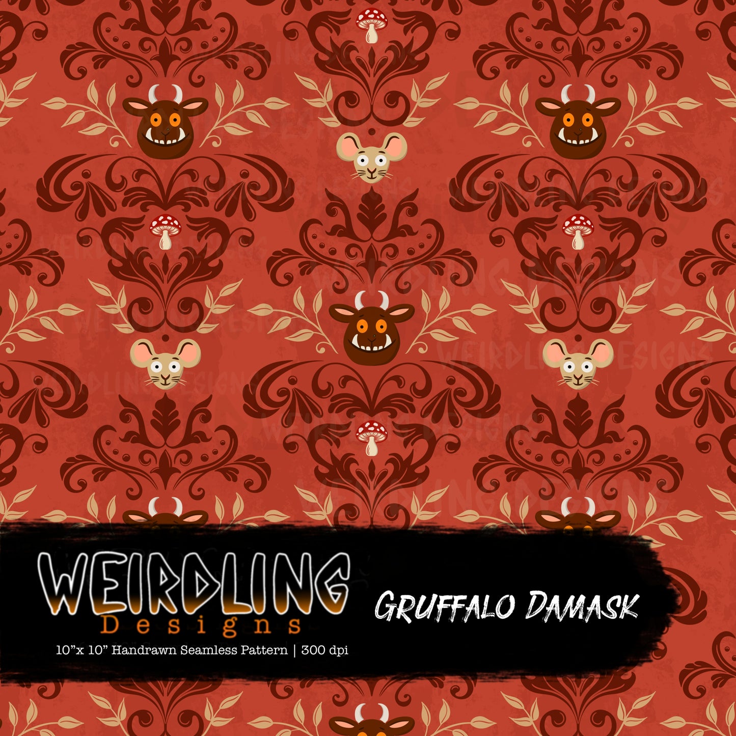 Gruffalo Damask - Limited Seamless Design - 5 Colourways