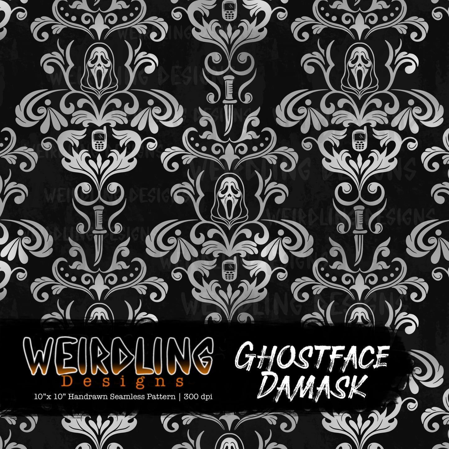 Ghostface Damask - Limited Seamless Design - 6 Colourways
