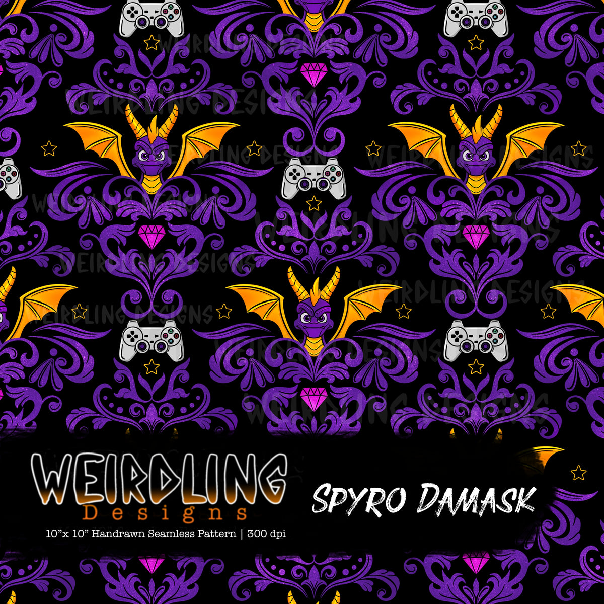 Spyro Damask - Limited Seamless Design- 5 Colourways