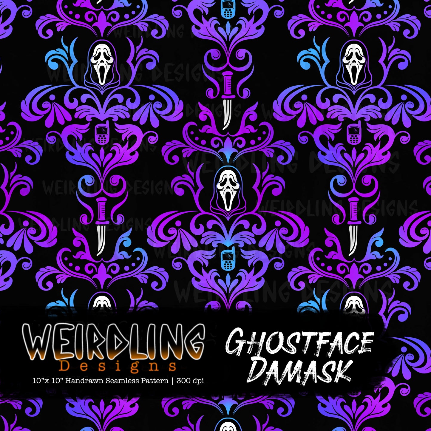 Ghostface Damask - Limited Seamless Design - 6 Colourways