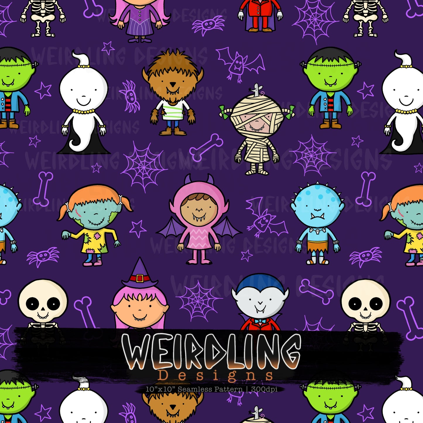 Numerous Little Monsters - Exclusive Seamless Design - 5 Colourways