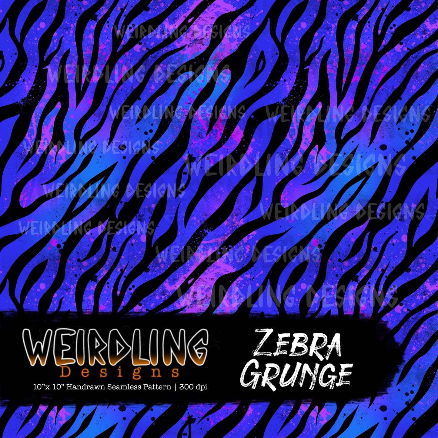 Zebra Grunge - Limited Seamless Design - 10 Colourways