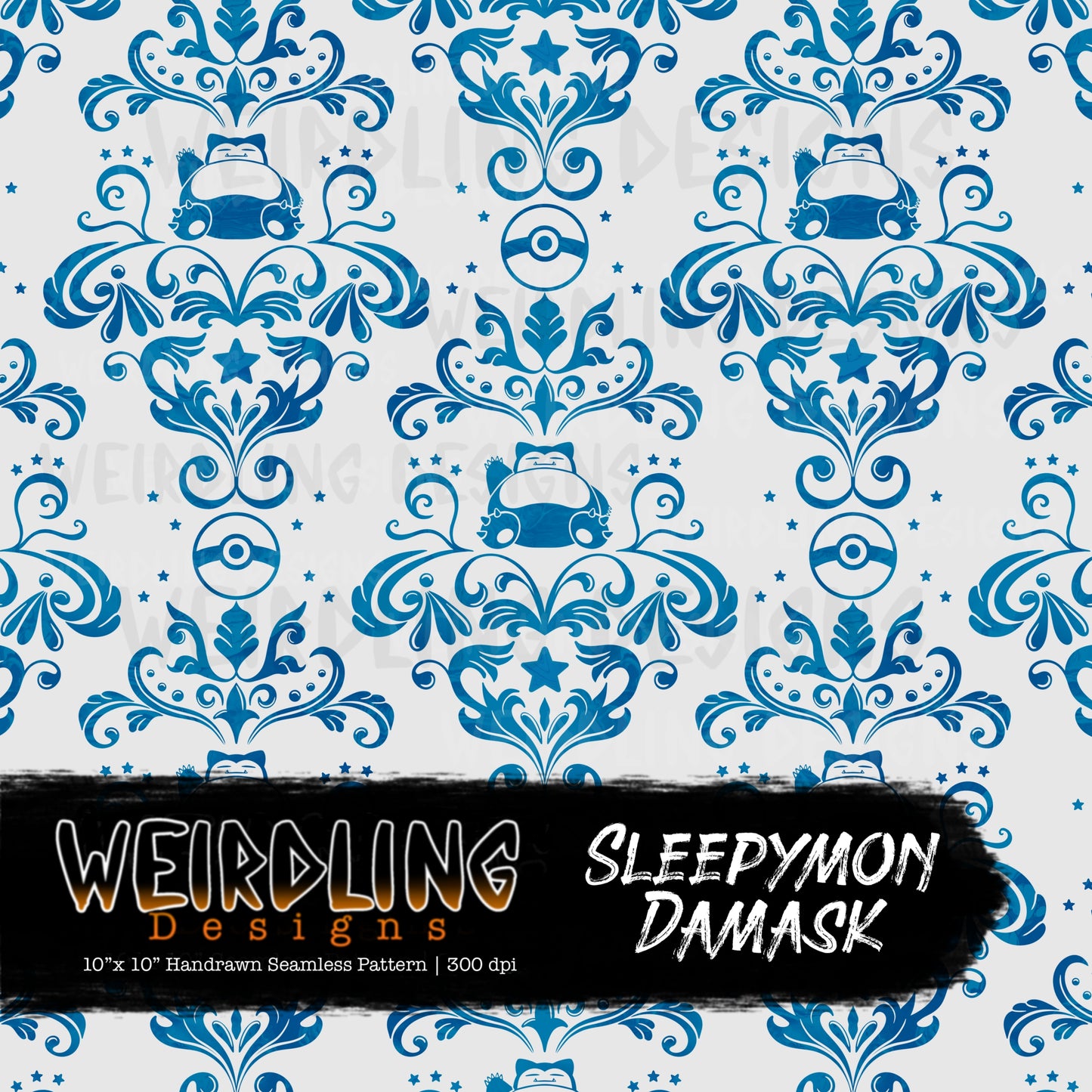 Sleepymon Damask - Limited Seamless Design - 5 Colourways