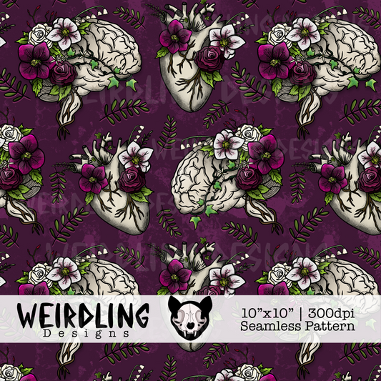 Heart & Mind - Exclusive Seamless Pattern - 5 Colourways