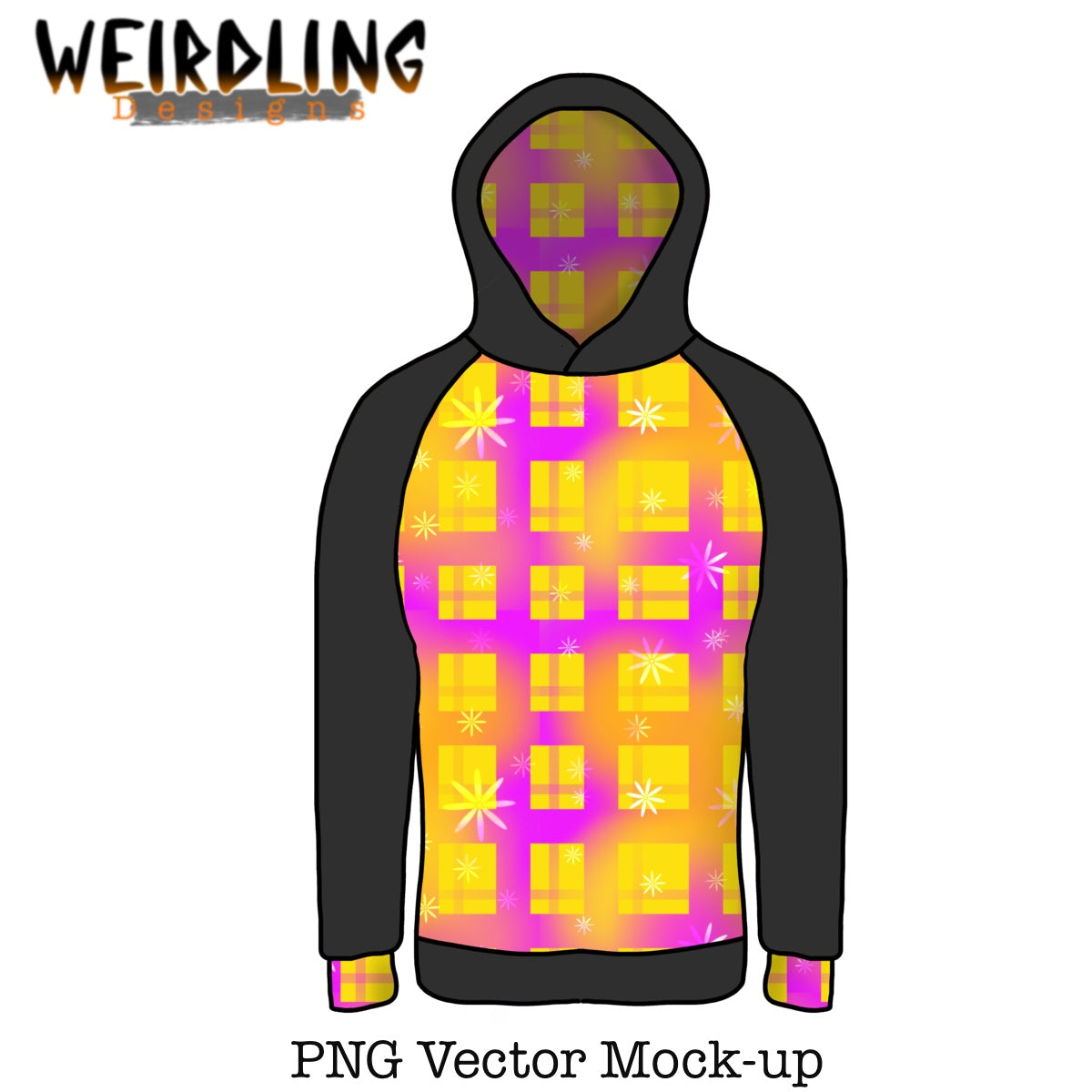 Raglan Hoodie -Vector Mockup