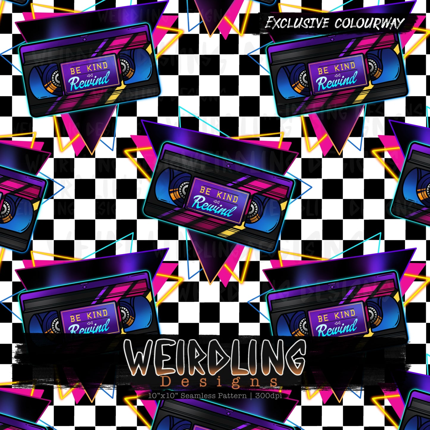 Be Kind, Rewind - Exclusive Seamless Design- 9 Colourways