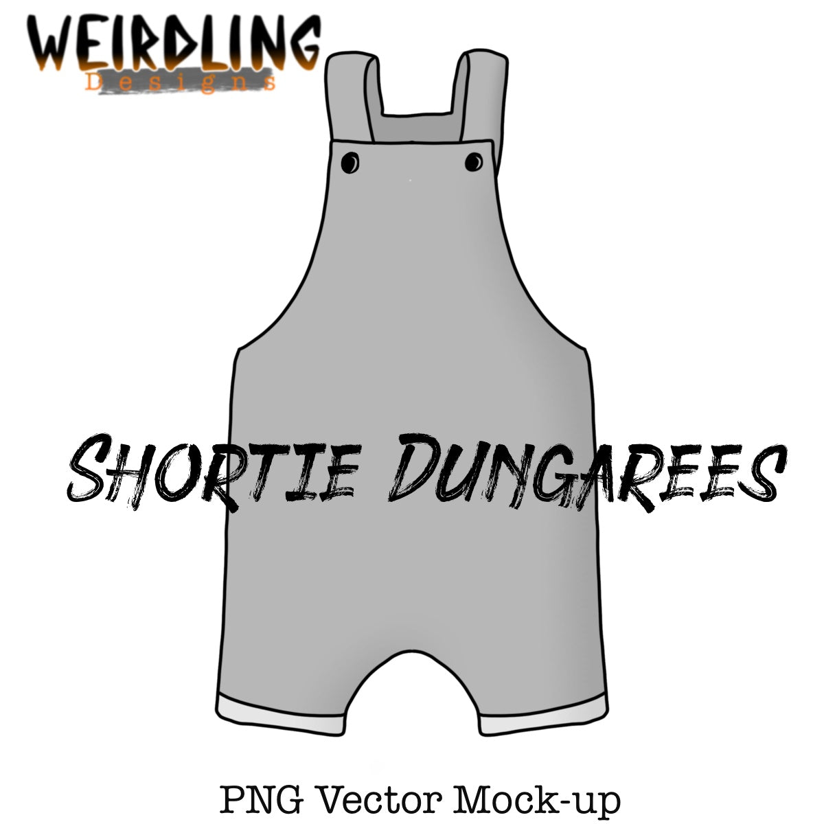 Shortie Dungarees - Vector Mockup