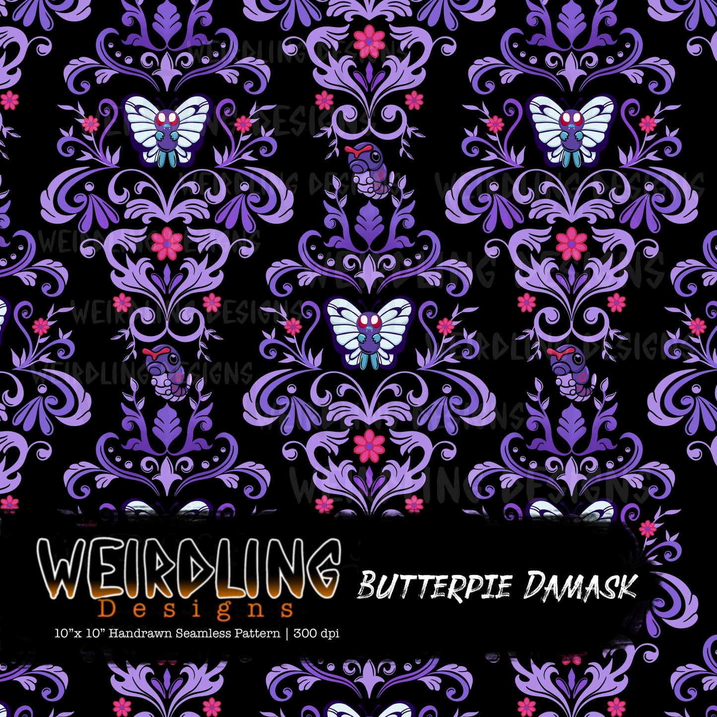 Butterpie Damask - Limited Seamless Design - 5 Colourways