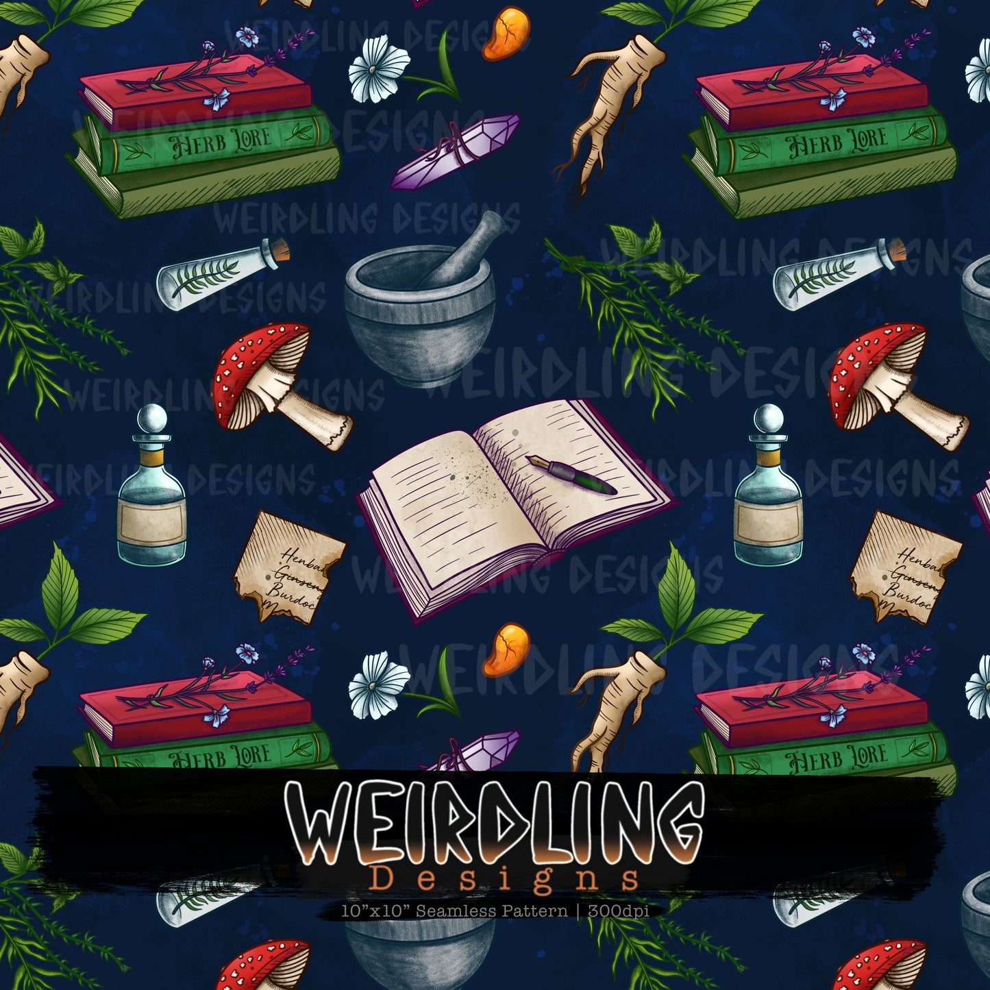 Herb Craft - Exclusive Seamless Design- 7 Colourways