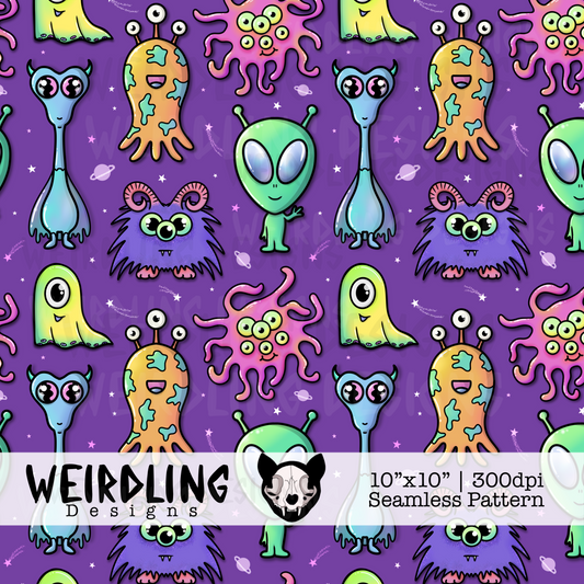 Little Aliens - Exclusive Seamless Pattern