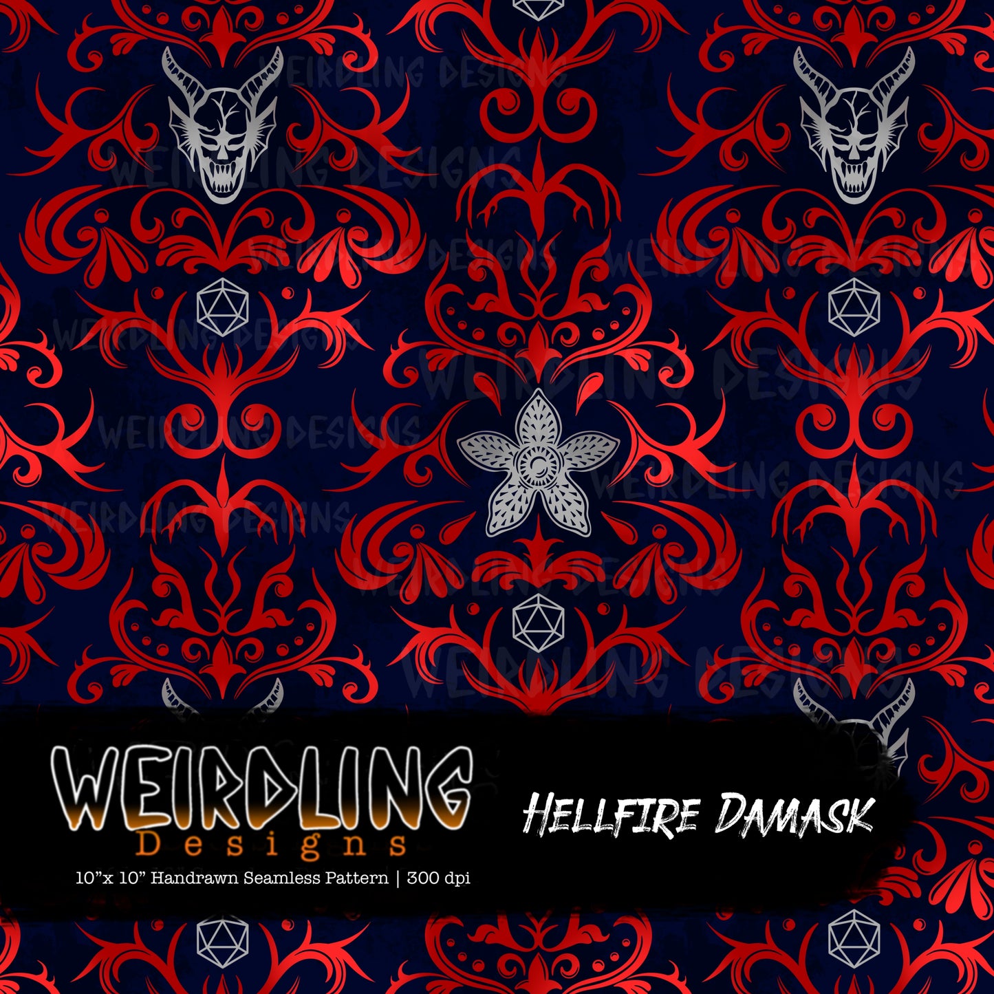 Hellfire Damask - Limited Seamless Design- 5 Colourways