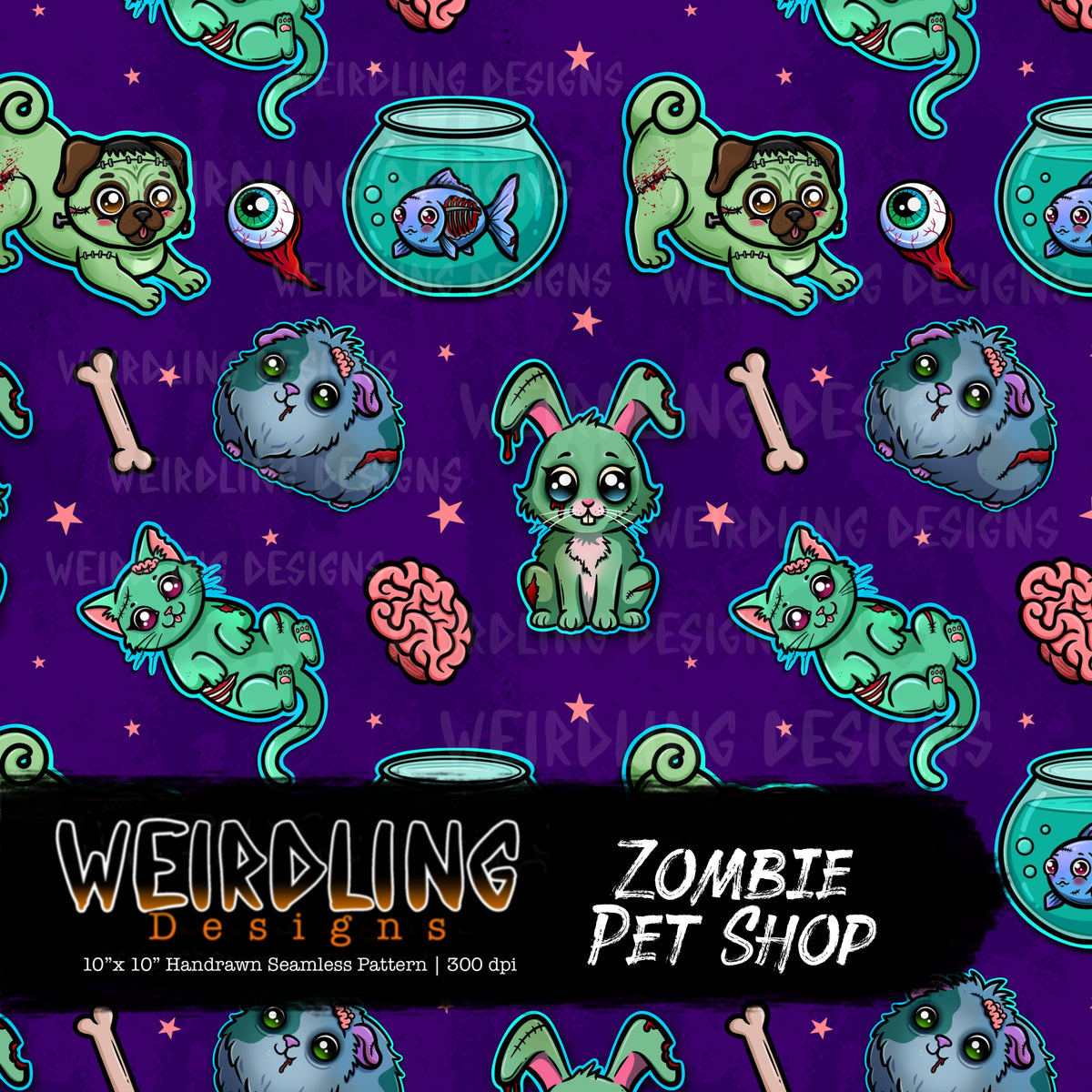 Zombie Pet Shop - Limited Seamless Design - 6 Colourways