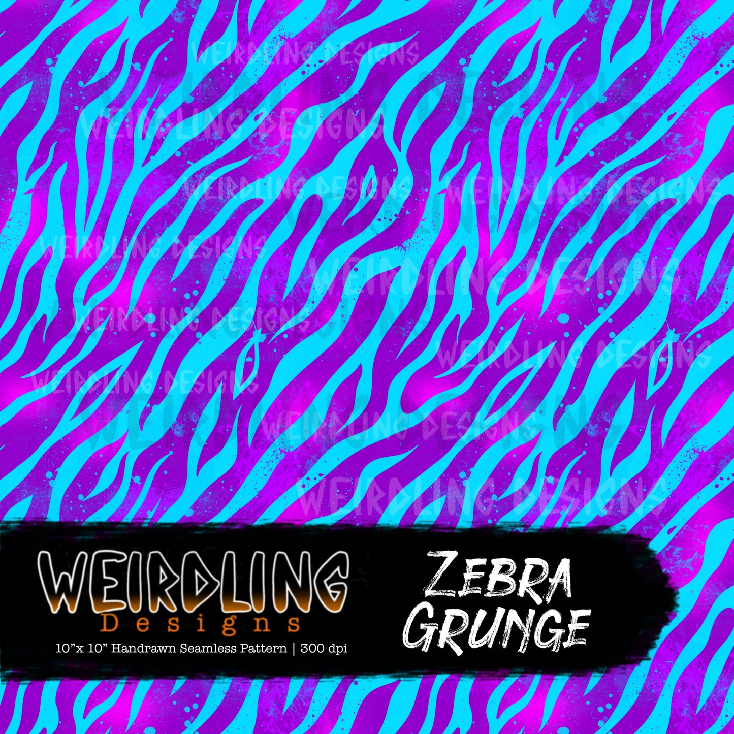Zebra Grunge - Limited Seamless Design - 10 Colourways