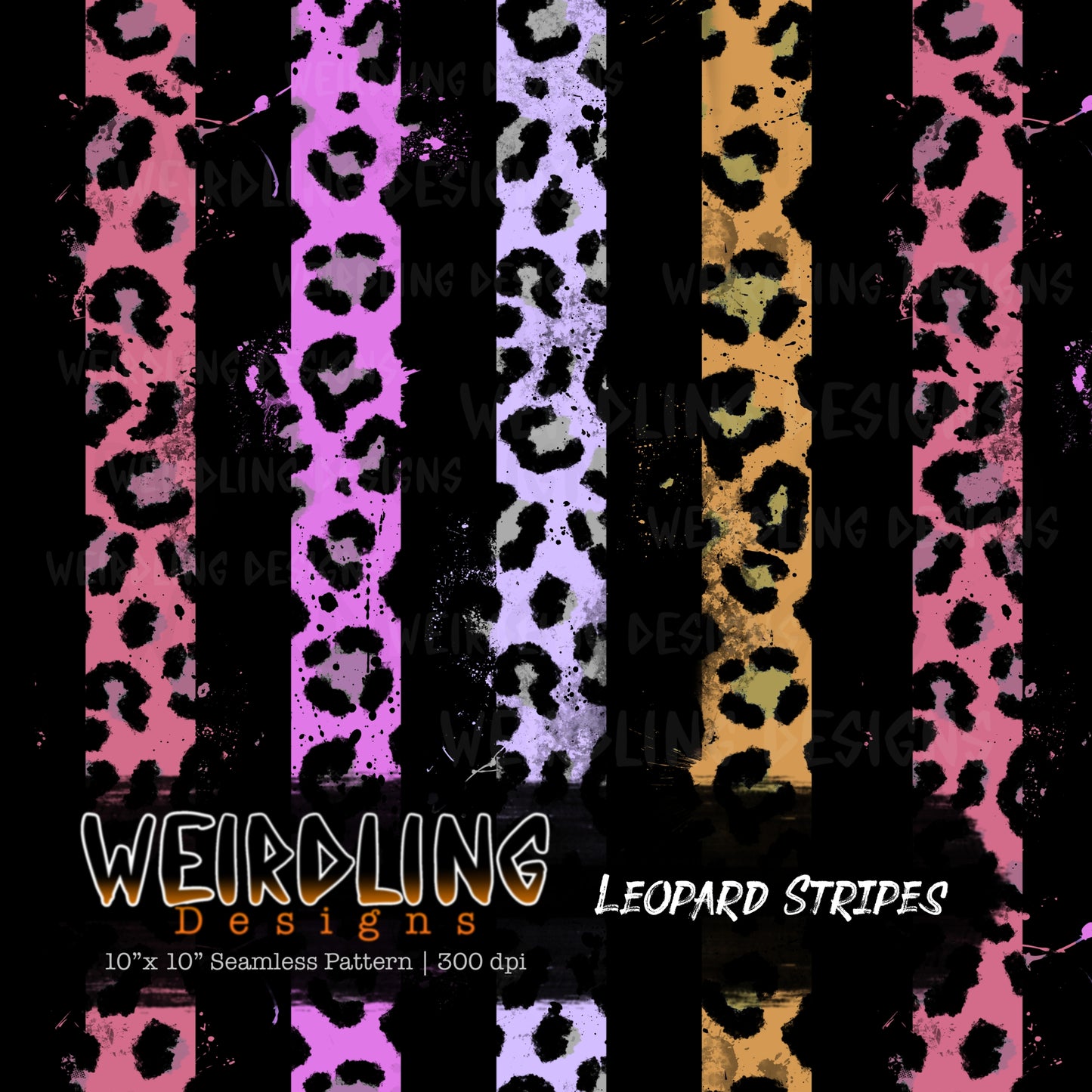Leopard Stripes - Limited Seamless Design - 6 Colourways