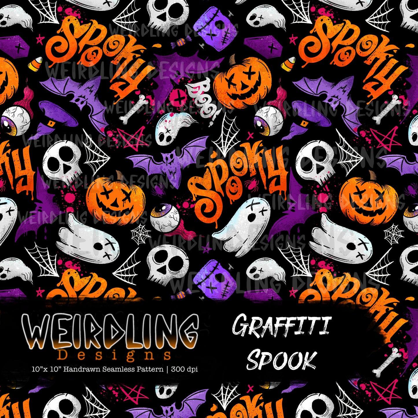 Graffiti Spook - Limited Seamless Design - 2 Colourways