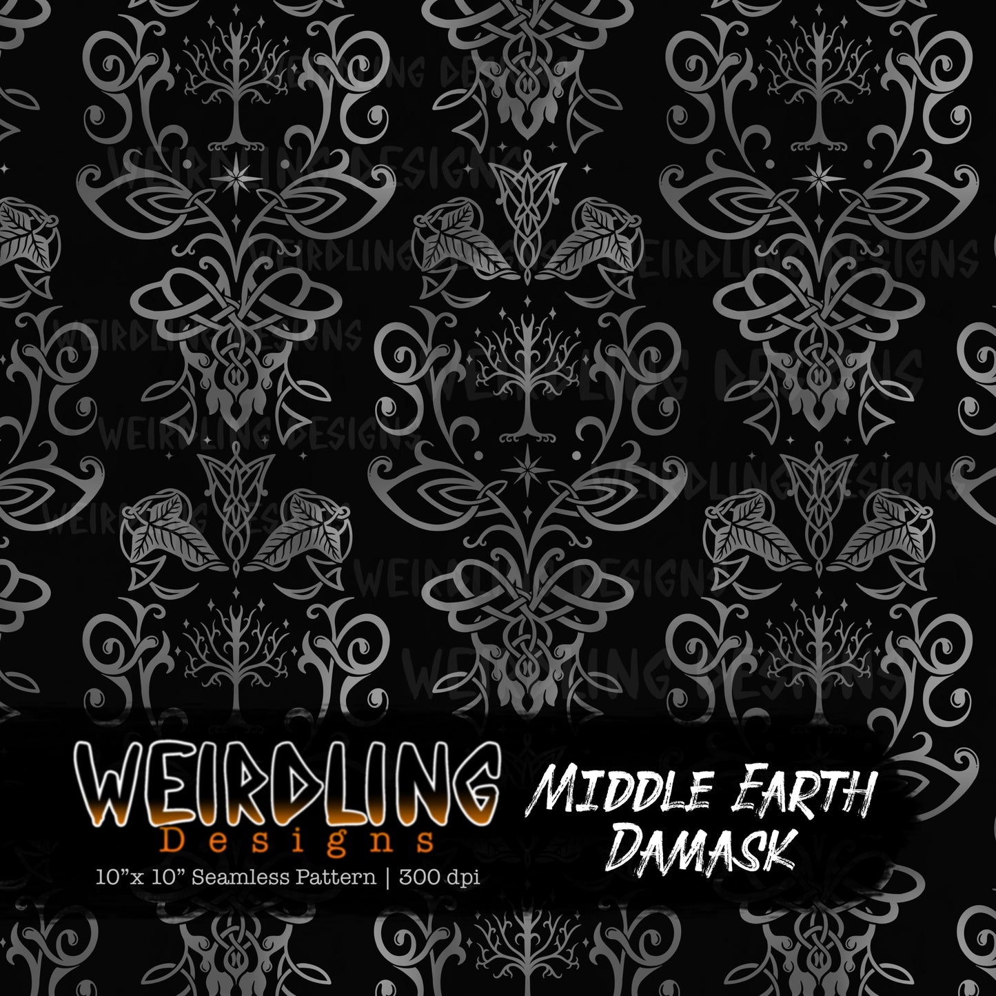 Middle Earth Damask - Limited Seamless Design- 9 Colourways