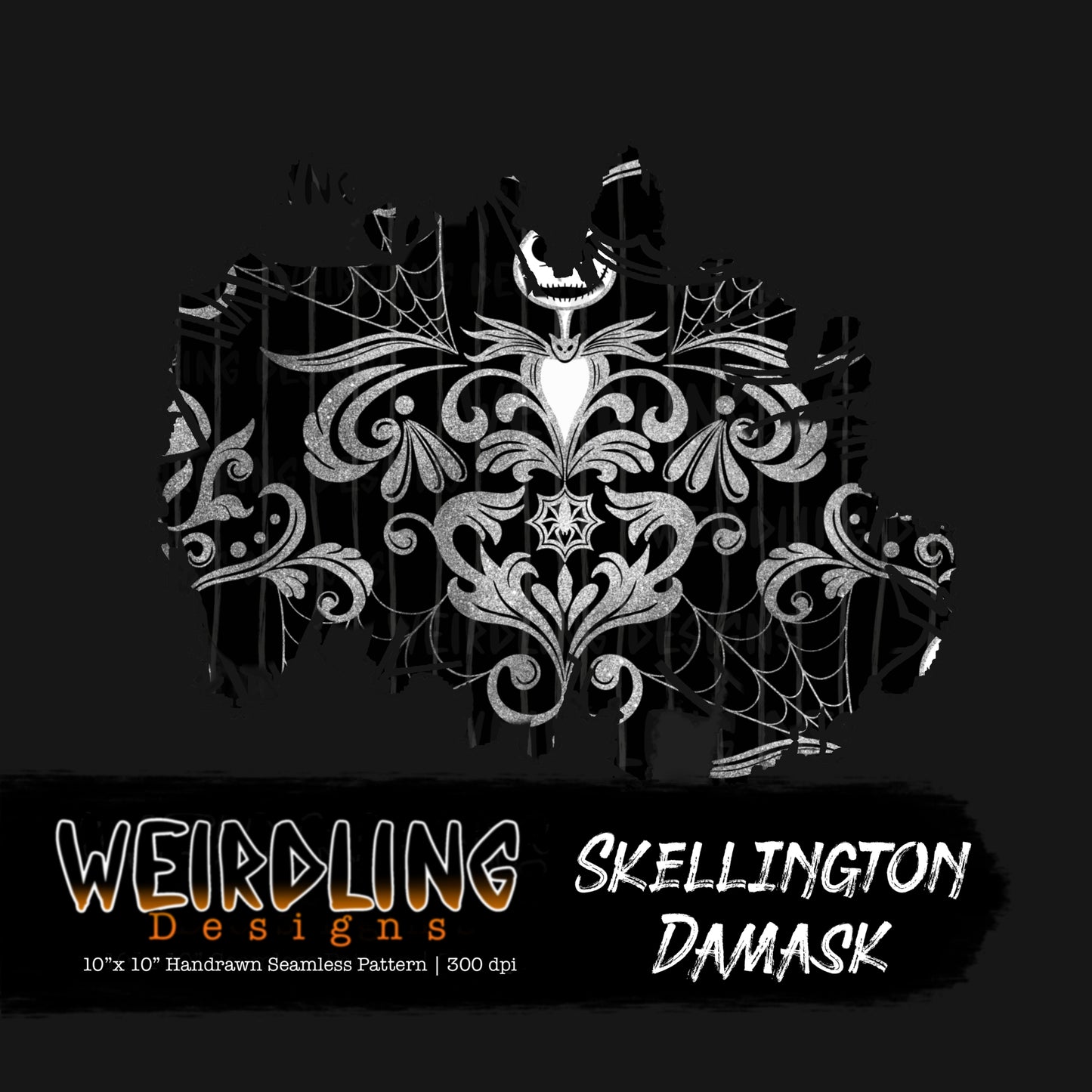 Skellington Damask - Limited Seamless Design - 7 Colourways