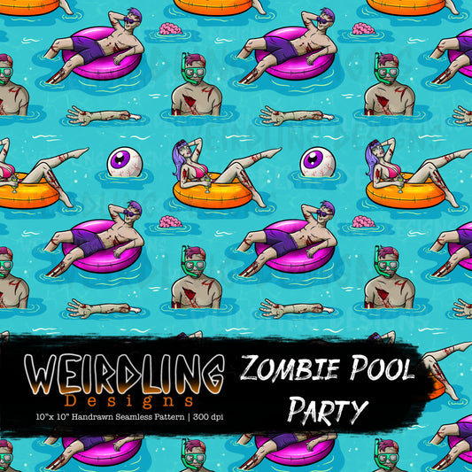 Zombie Pool Party - Limited Seamless Design - 6 Colourways