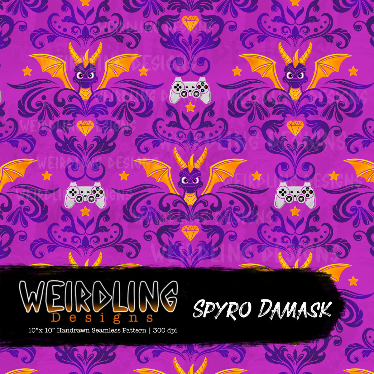 Spyro Damask - Limited Seamless Design- 5 Colourways