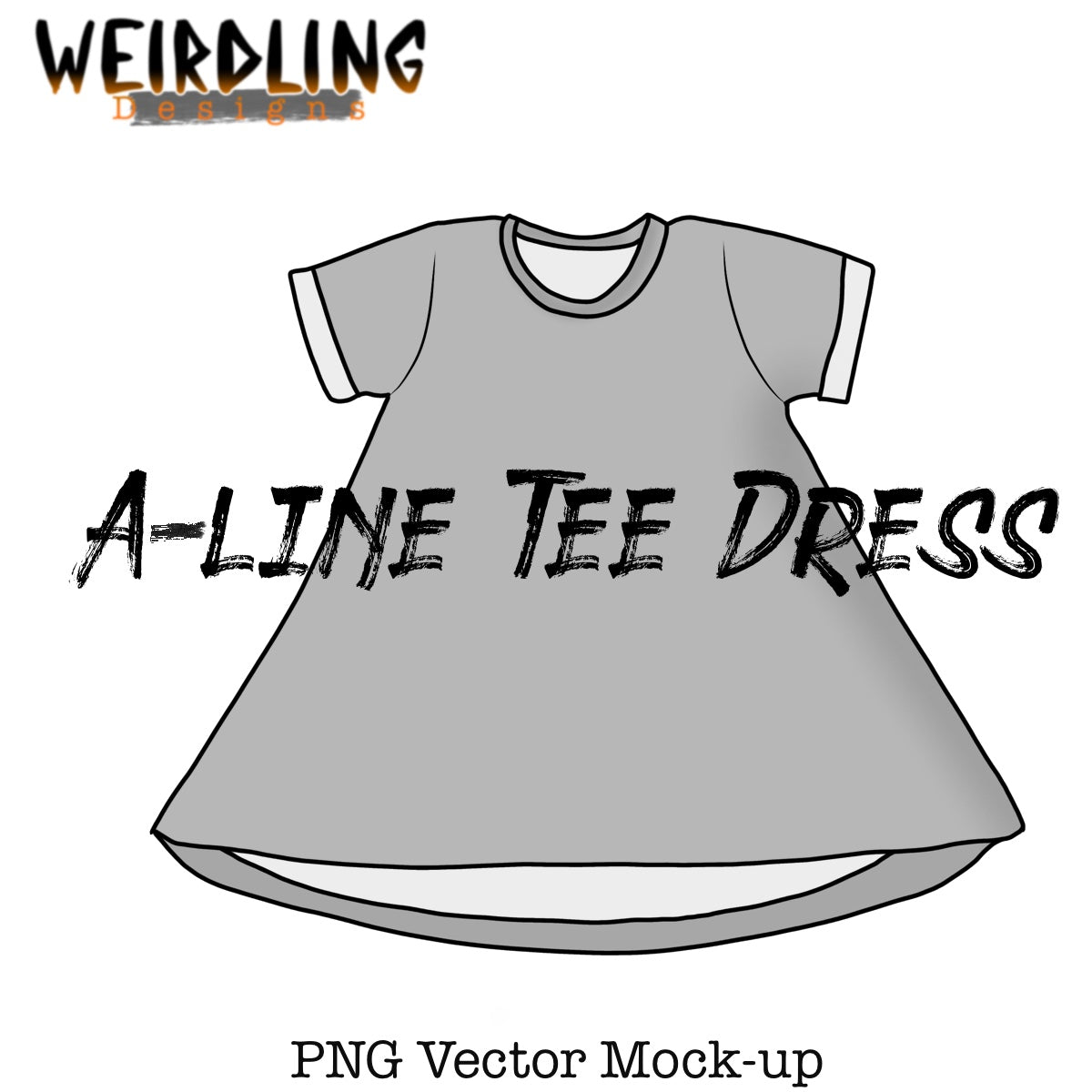 A-Line Tee Dress - Vector Mock-up