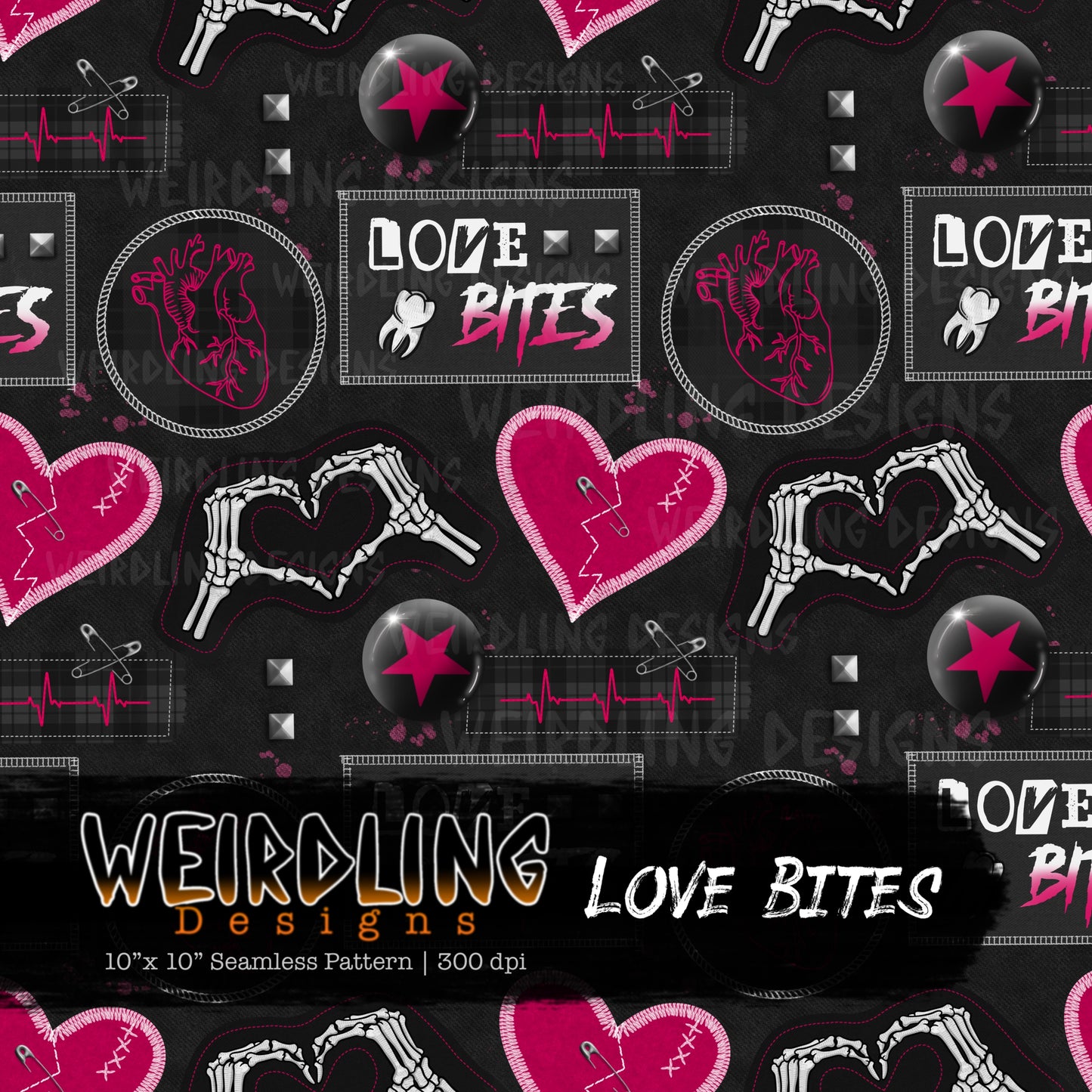 Love Bites - Limited Seamless Design - 3 Colourways