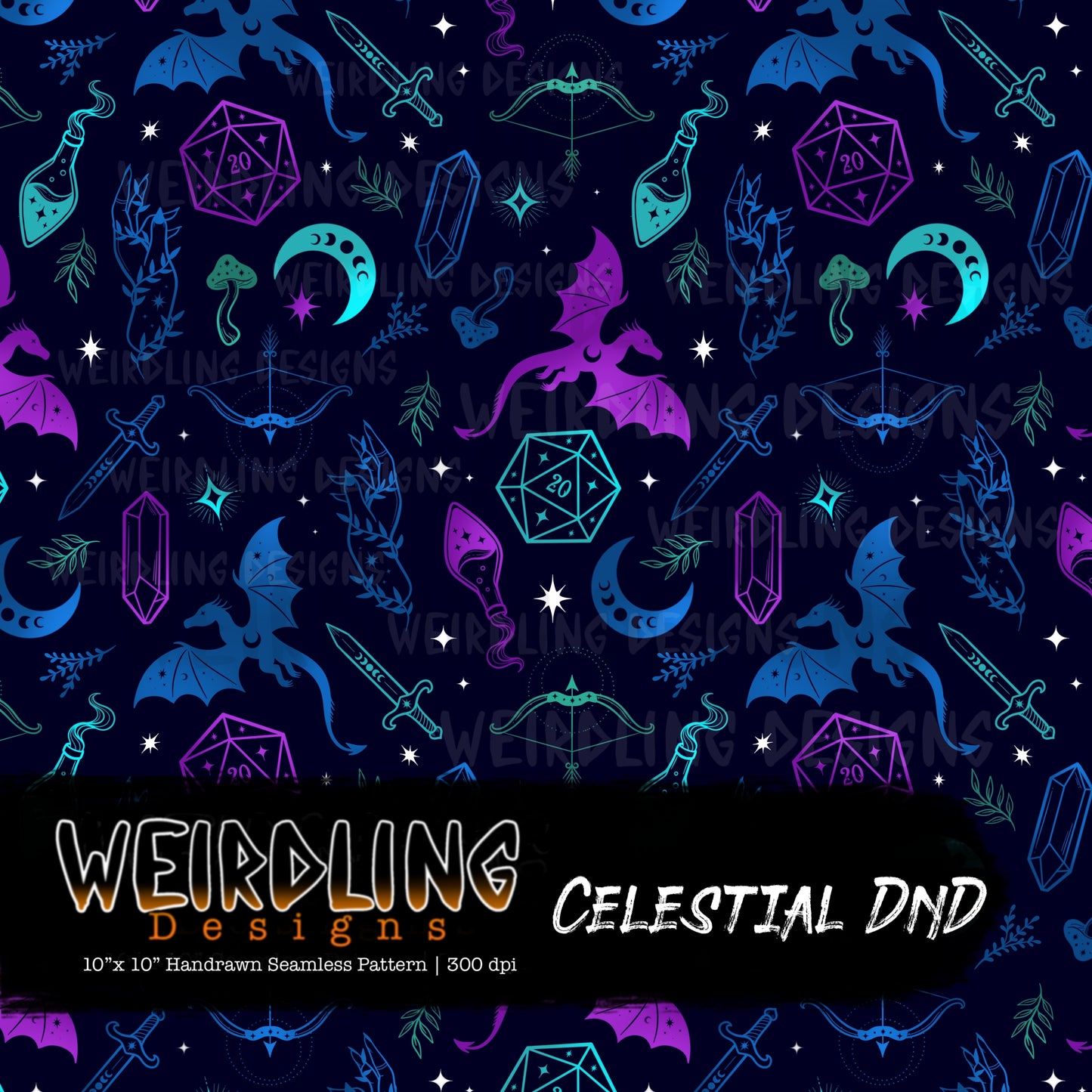 Celestial DnD - Limited Seamless Design - 8 Colourways