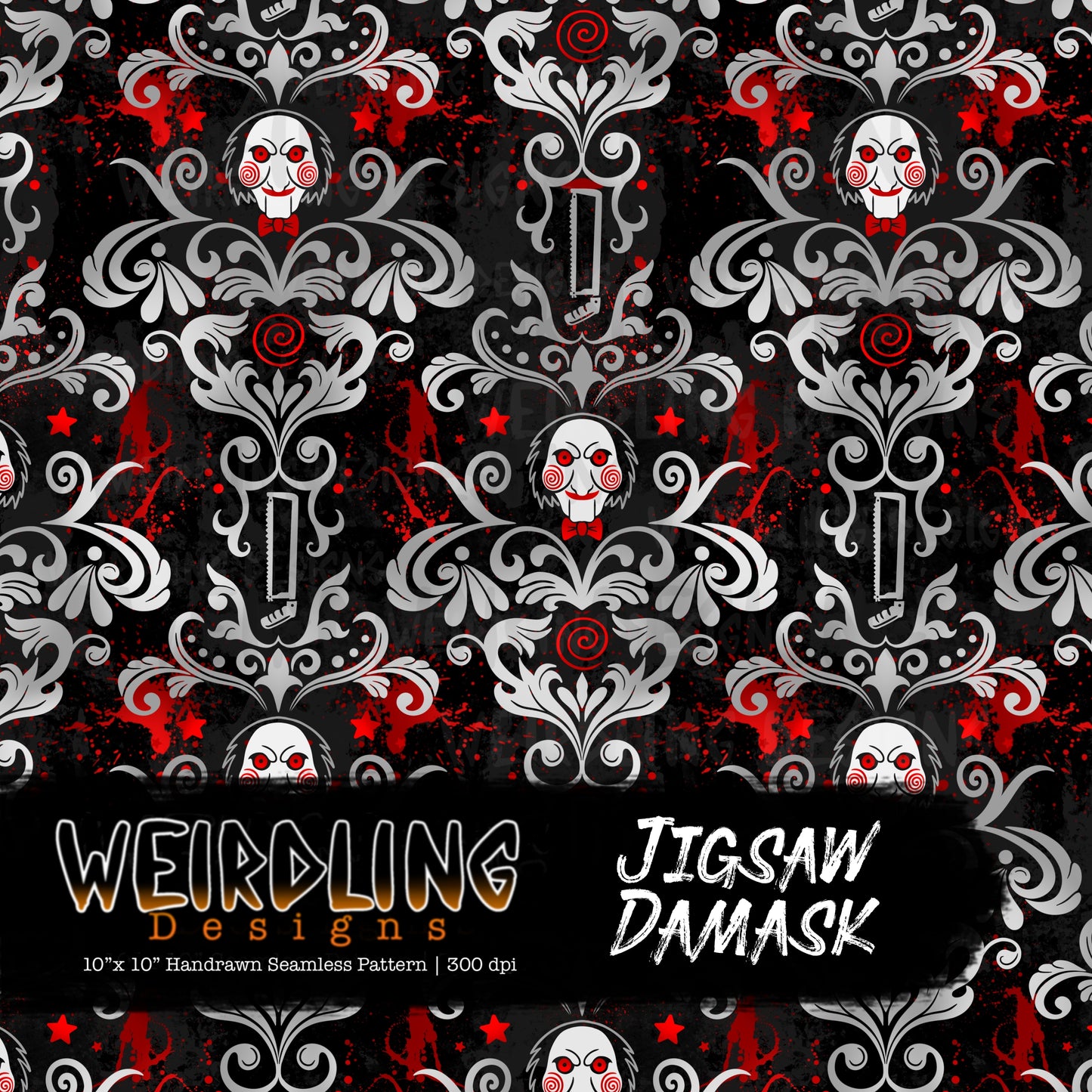 Jigsaw Damask - Limited Seamless Design - 4 Colourways