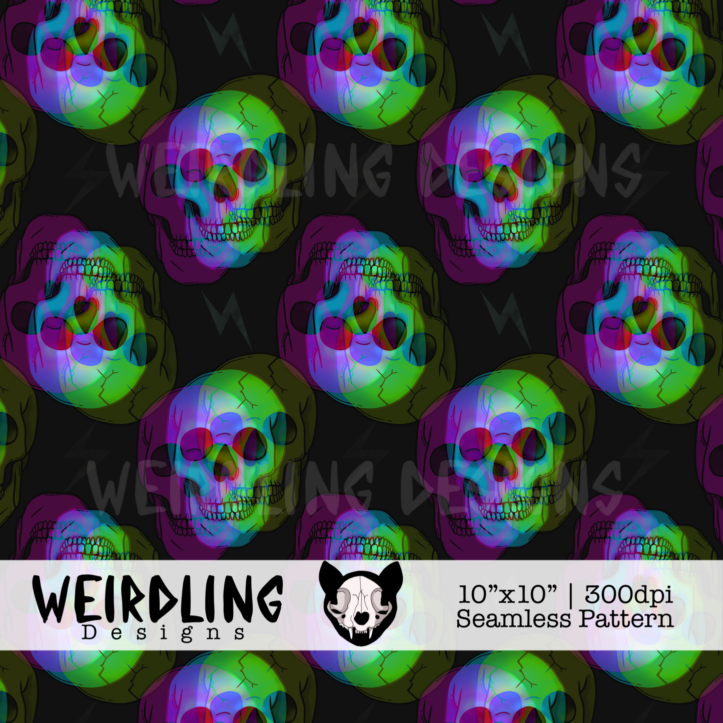 Holo-Skull - Non-Exclusive Seamless Pattern