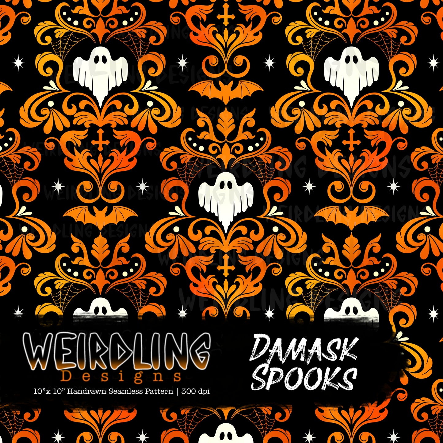 Damask Spook - Limited Seamless Design - 7 Colourways