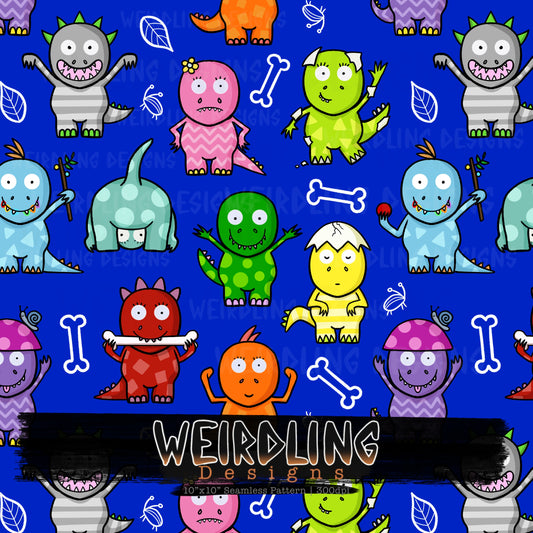 Numerous Little Dinos - Exclusive Seamless Design - 7 Colourways