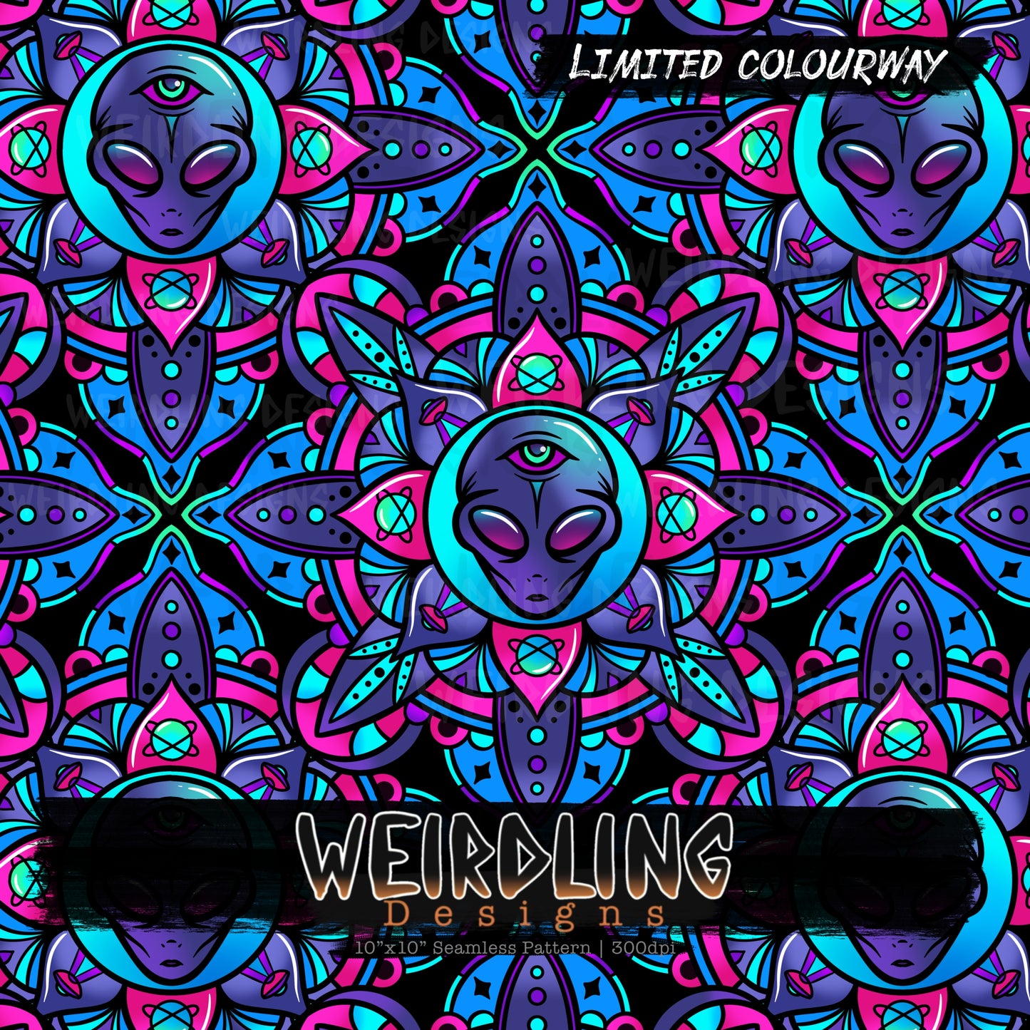 Alien Mandala - Limited Seamless Design - 6 Colourways