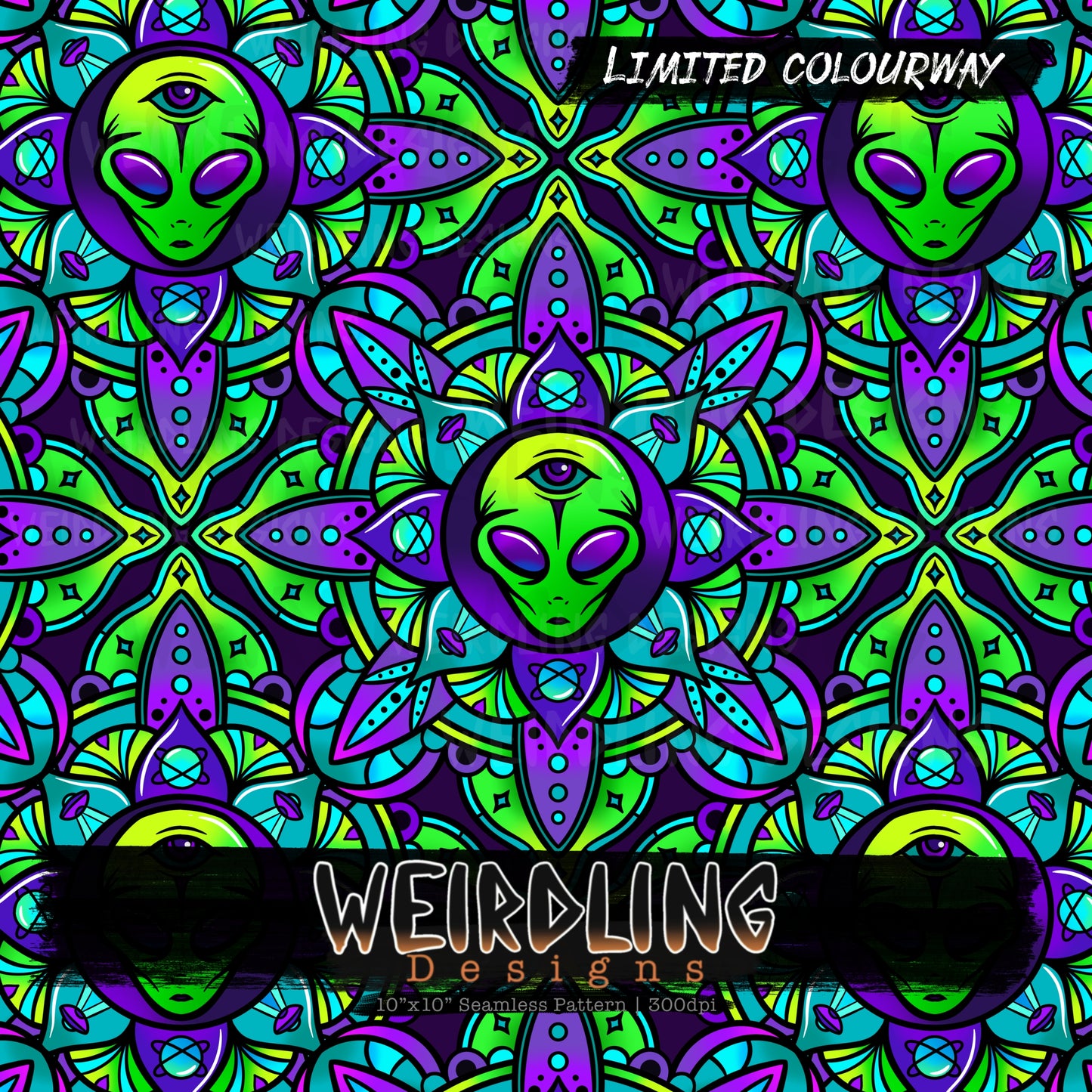 Alien Mandala - Limited Seamless Design - 6 Colourways