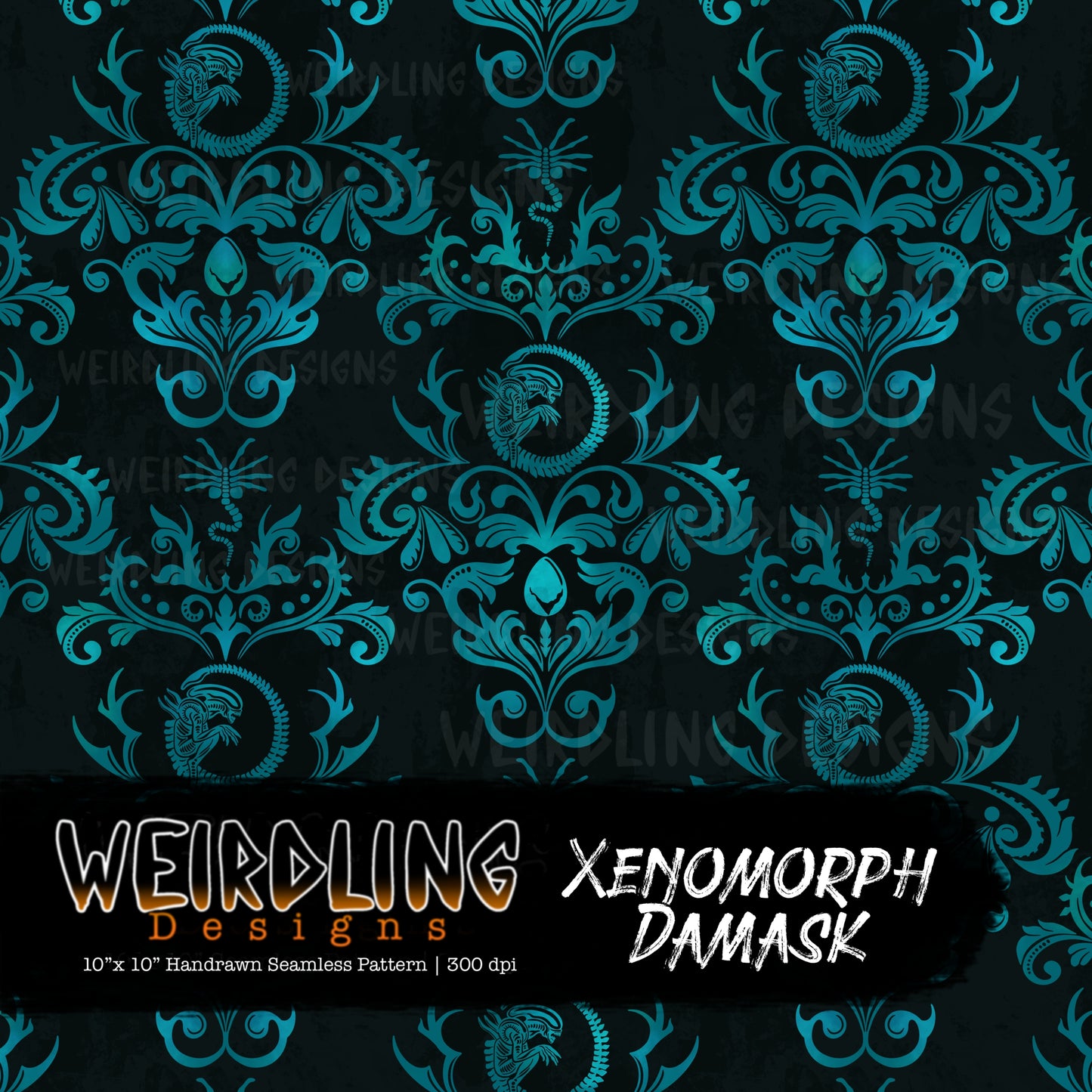 Xenomorph Damask - Limited Seamless Design - 6 Colourways