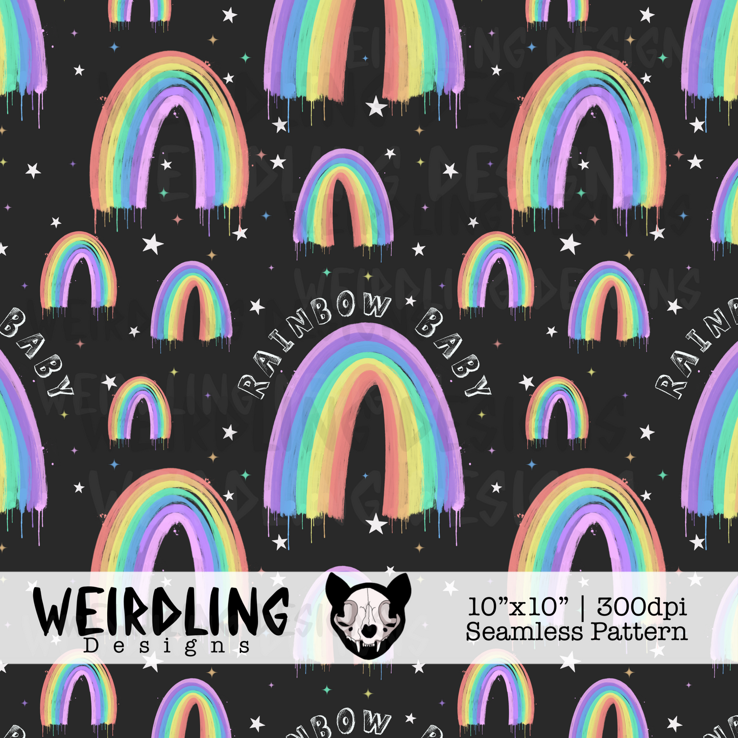 Rainbow Baby - Limited Exclusive Seamless Pattern - 4 Colourways