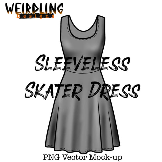 Sleeveless Skater Dress - Vector Mockup