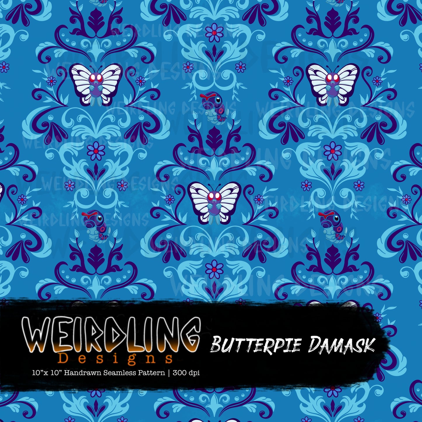 Butterpie Damask - Limited Seamless Design - 5 Colourways