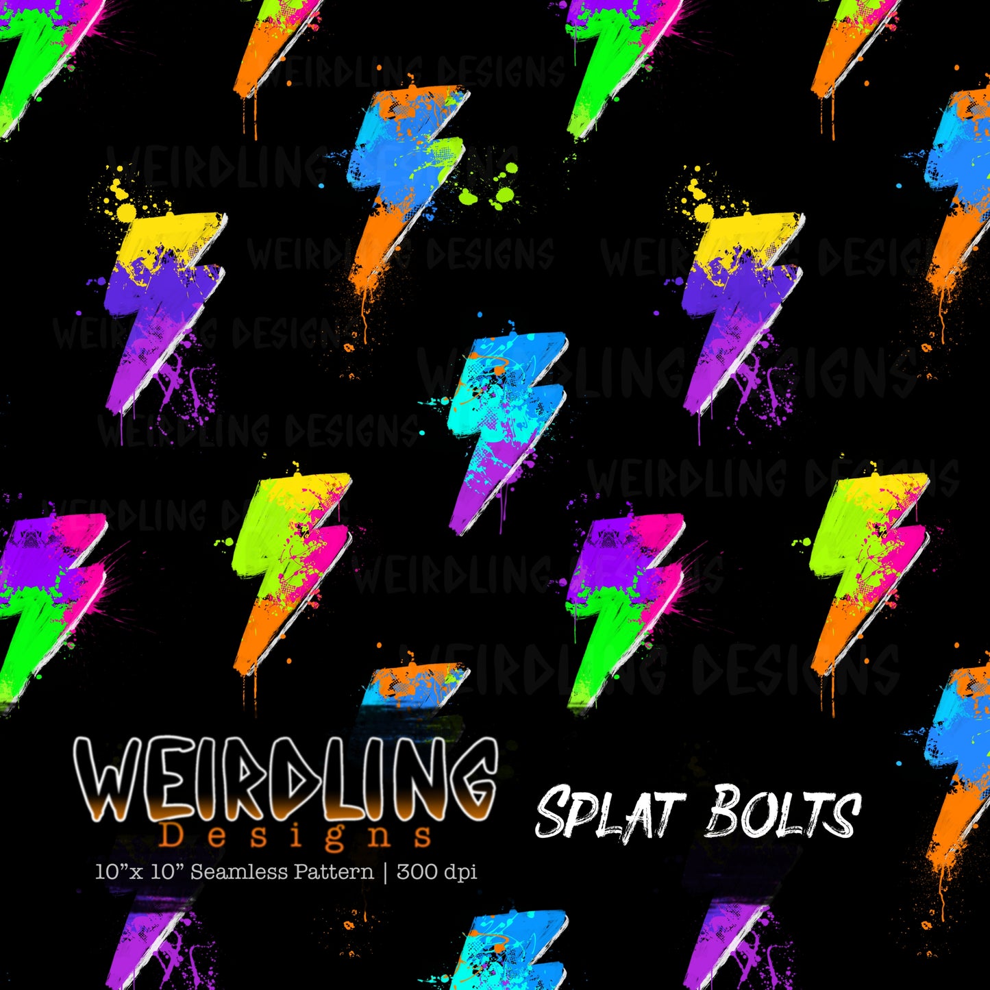 Splat Bolts - Limited Seamless Design - 7 Colourways