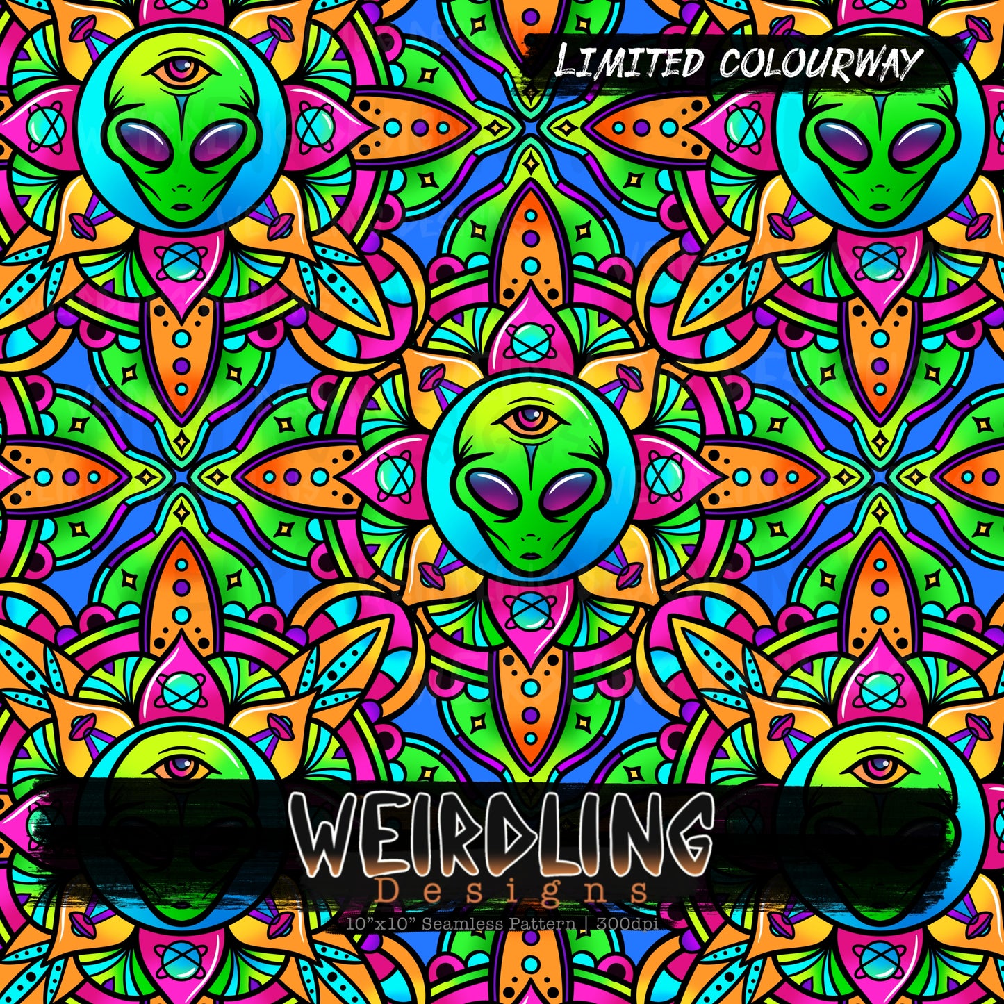 Alien Mandala - Limited Seamless Design - 6 Colourways