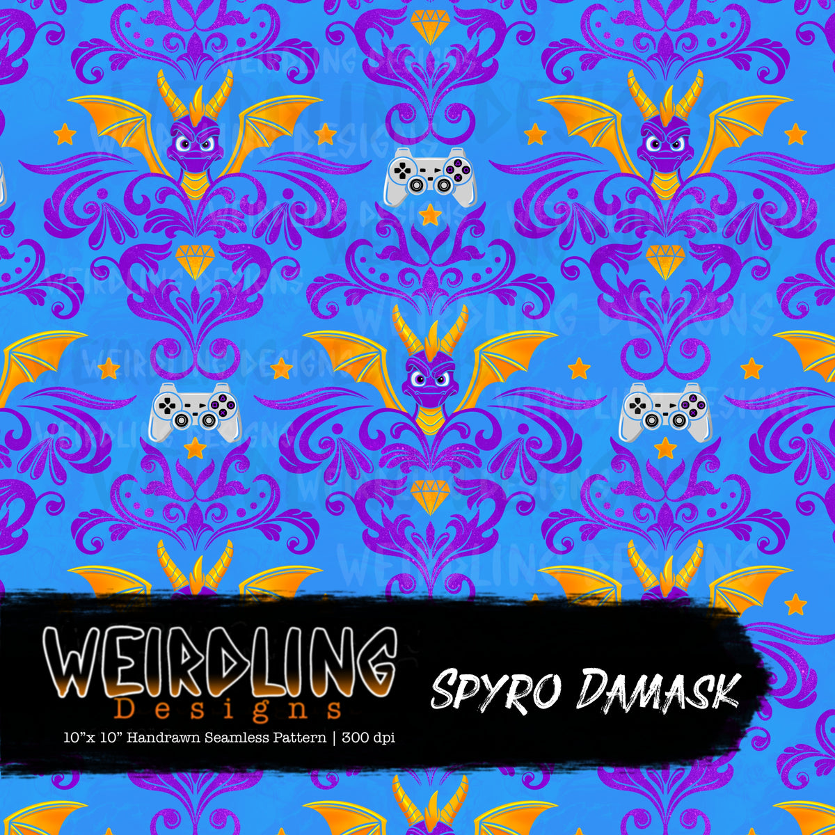Spyro Damask - Limited Seamless Design- 5 Colourways