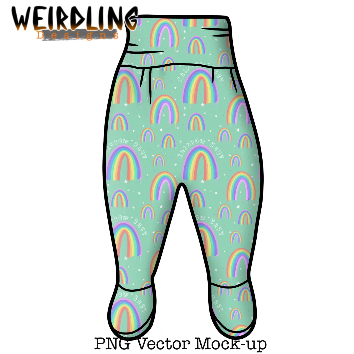 Footed Bottoms - Vector Mockup