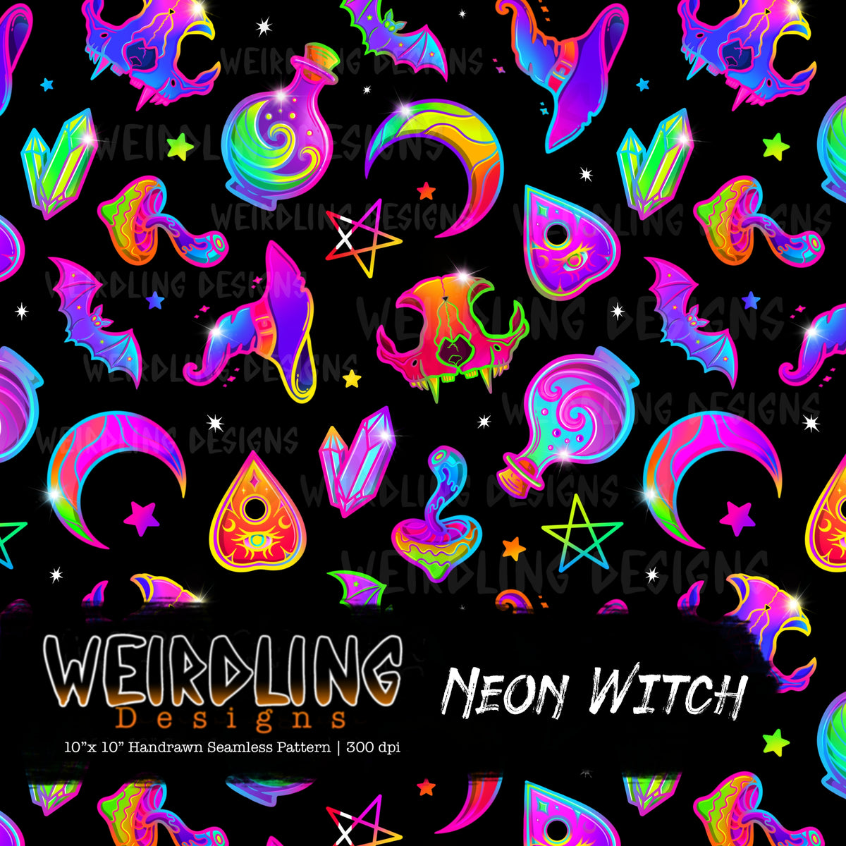 Neon Witch - Limited Seamless Design - 4 Colourways