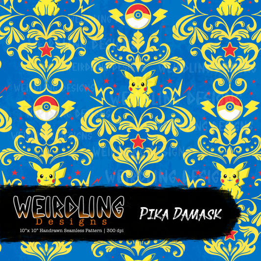 Pika Damask - Limited Seamless Design - 4 Colourways