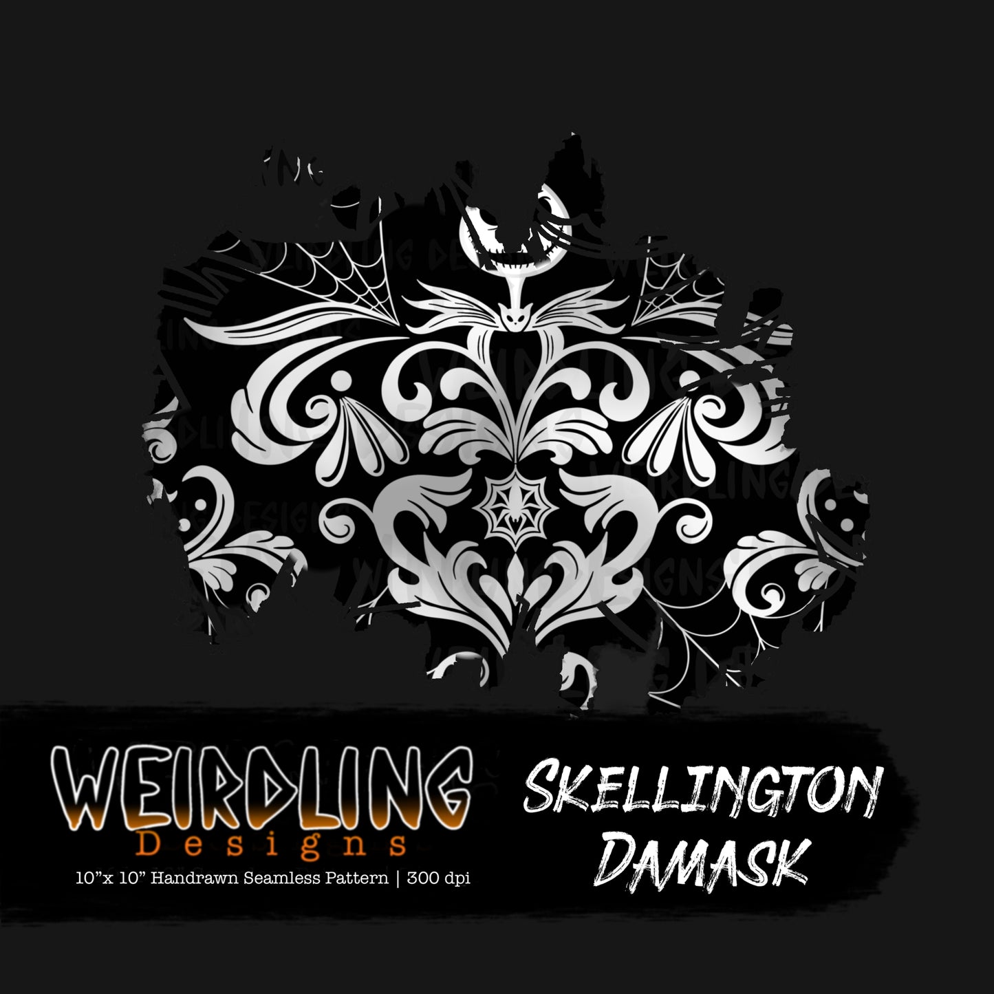 Skellington Damask - Limited Seamless Design - 7 Colourways