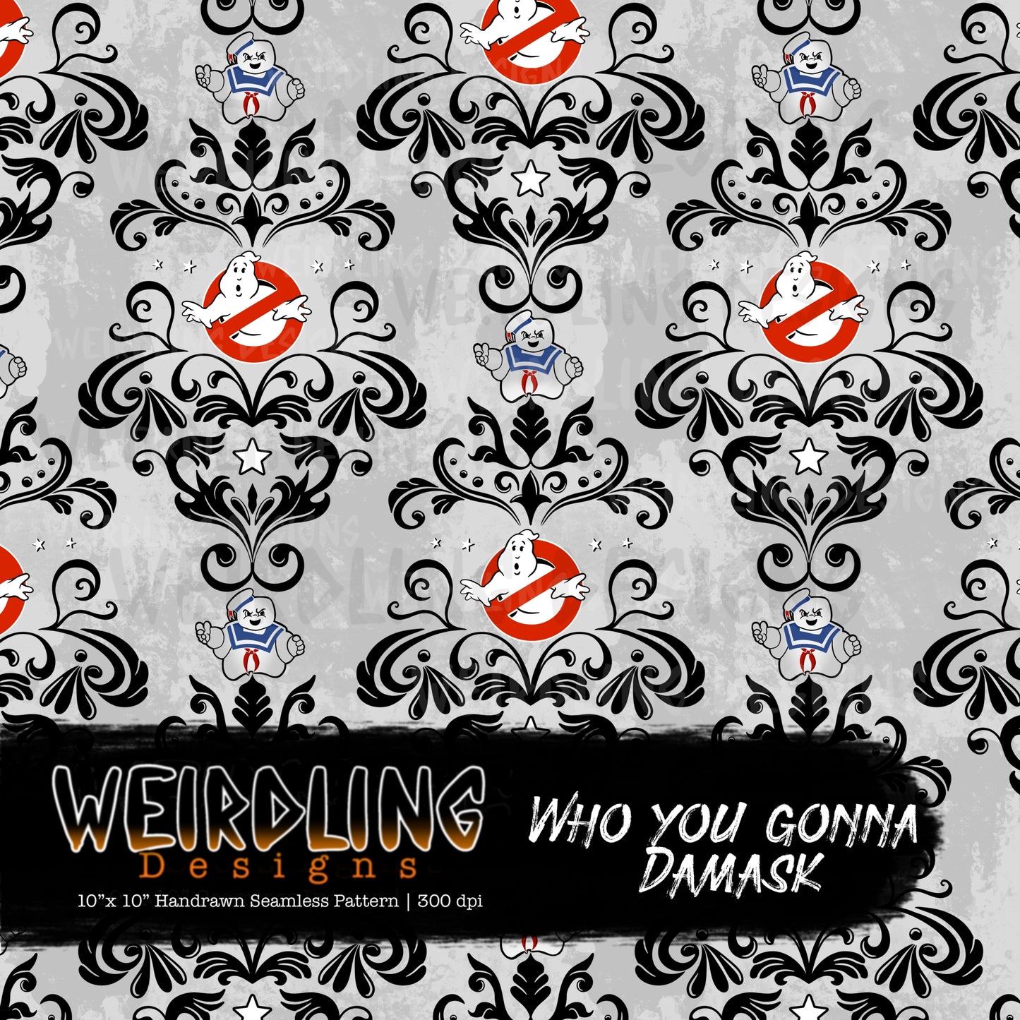 Who You Gonna Damask - Limited Seamless Design - 5 Colourways